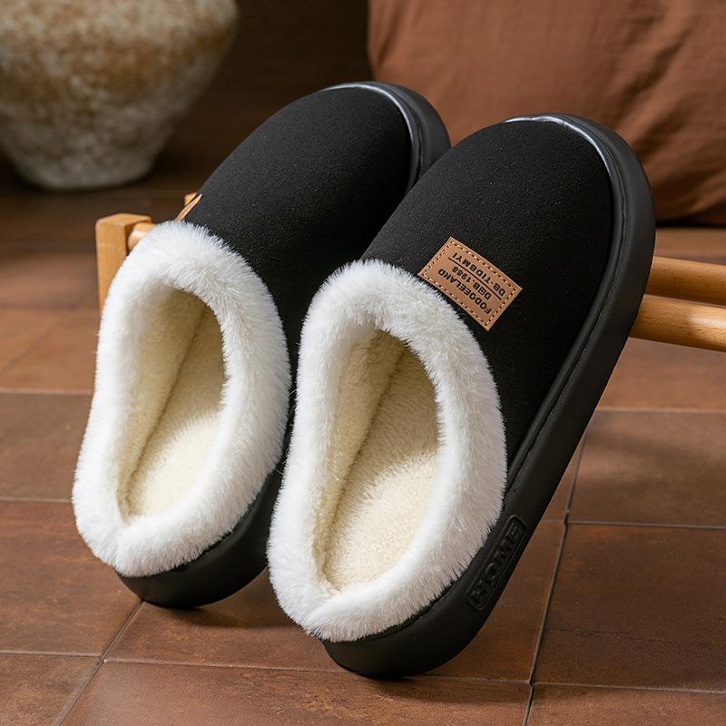 Autumn and winter thermal cotton slippers women's indoor home non-slip and deodorant thick-soled warm fashion outer wear velvet cotton shoes