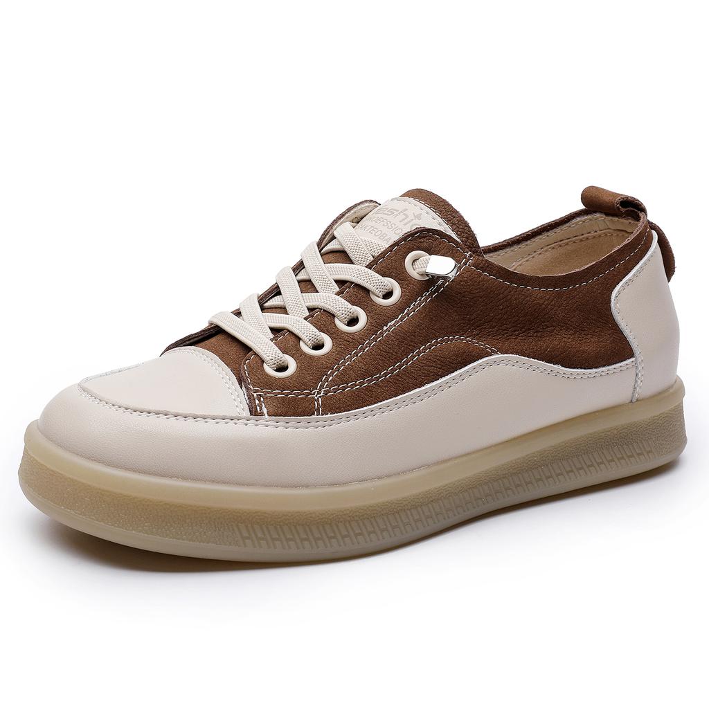 Fujin 3cm Nature Cow Suede Genuine Leather  Wome Flats Loafer High Brand Platform Spring Vulcanize Chunky Sneaker Autumn Shoes