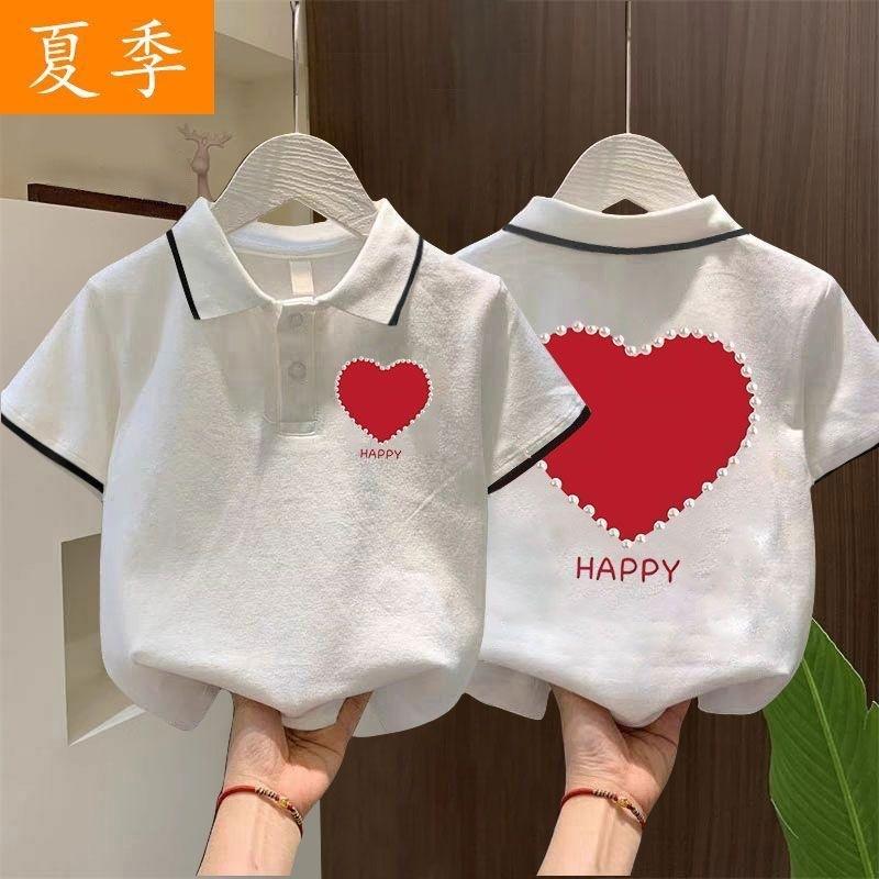 Girls Summer Loose Polo Shirt Short Sleeve T Shirt Trendy Casual Kids Clothes