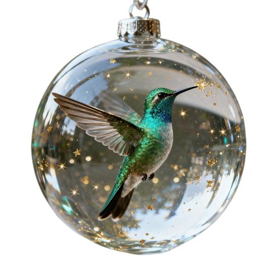 Nature's Birds Crystal Glass Ornament Clear Plastic Bird Christmas Ball Ornament Xmas Tree Memorial Gifts for Holiday Indoor Home Decor