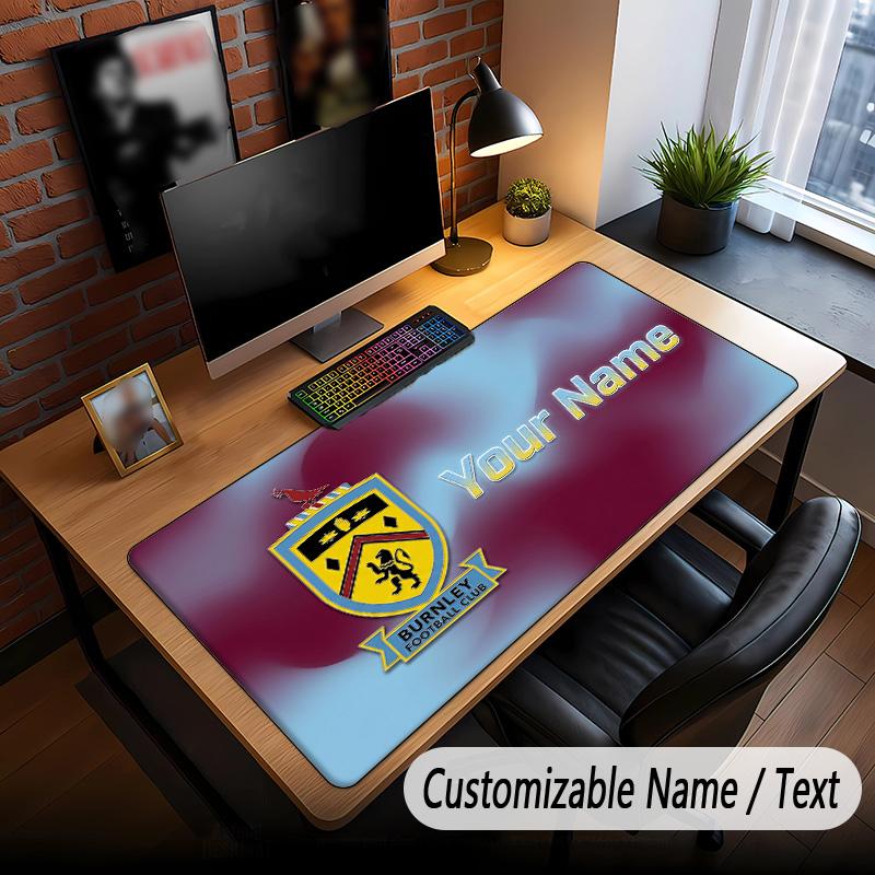 Large Mouse Pad Burnley Football Print Custom Name Text Desk Mat for Office Gaming