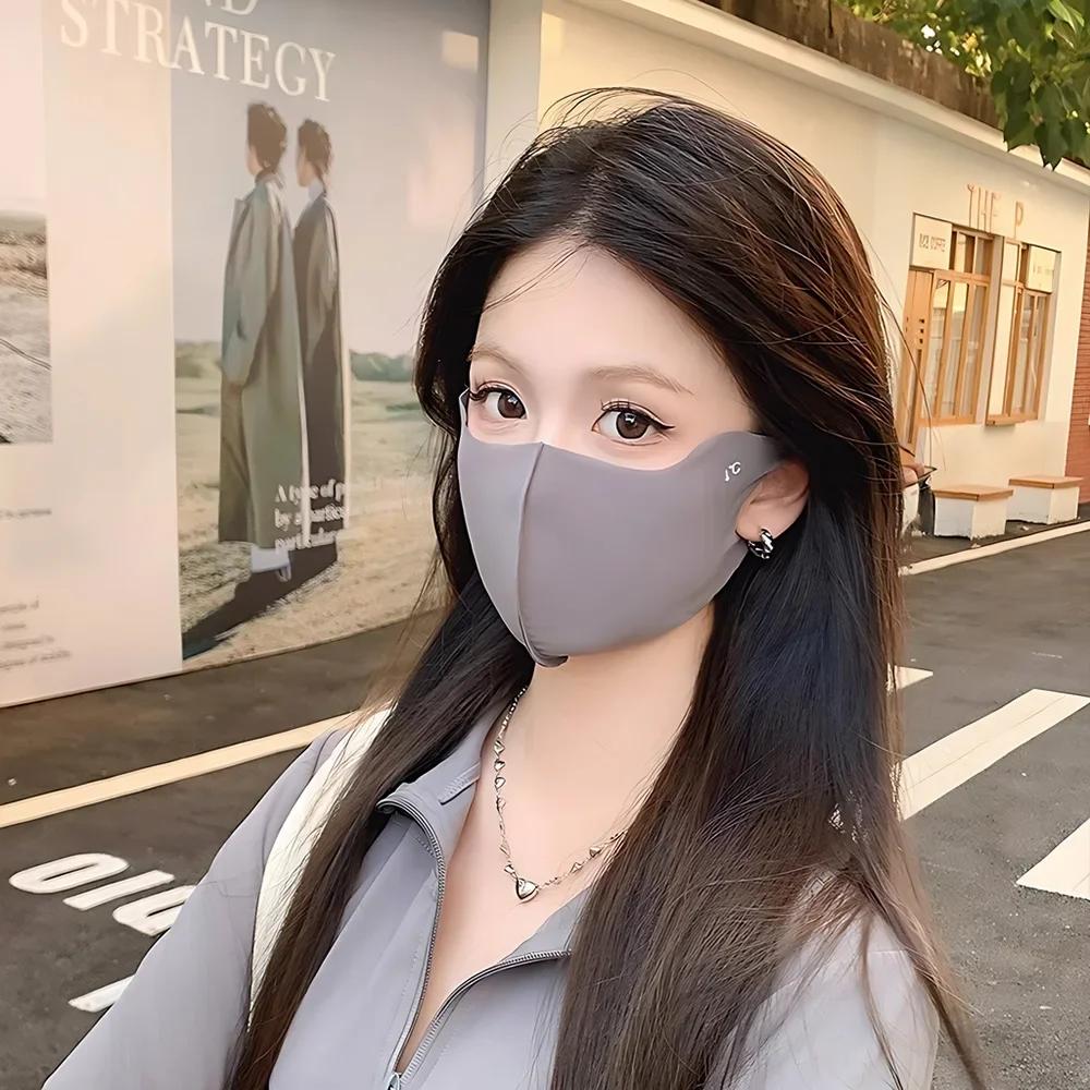 1-10PCS 3D Balaclava Sun Mask Women Ice Silk UV Protection Face Cover Cooling Breathable Dustproof for Cycling Outdoor Sports
