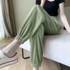 Women's 2026 Summer Pink Ice Silk Joggers - Slimming, Casual, Trendy Pants for Petite Sizes