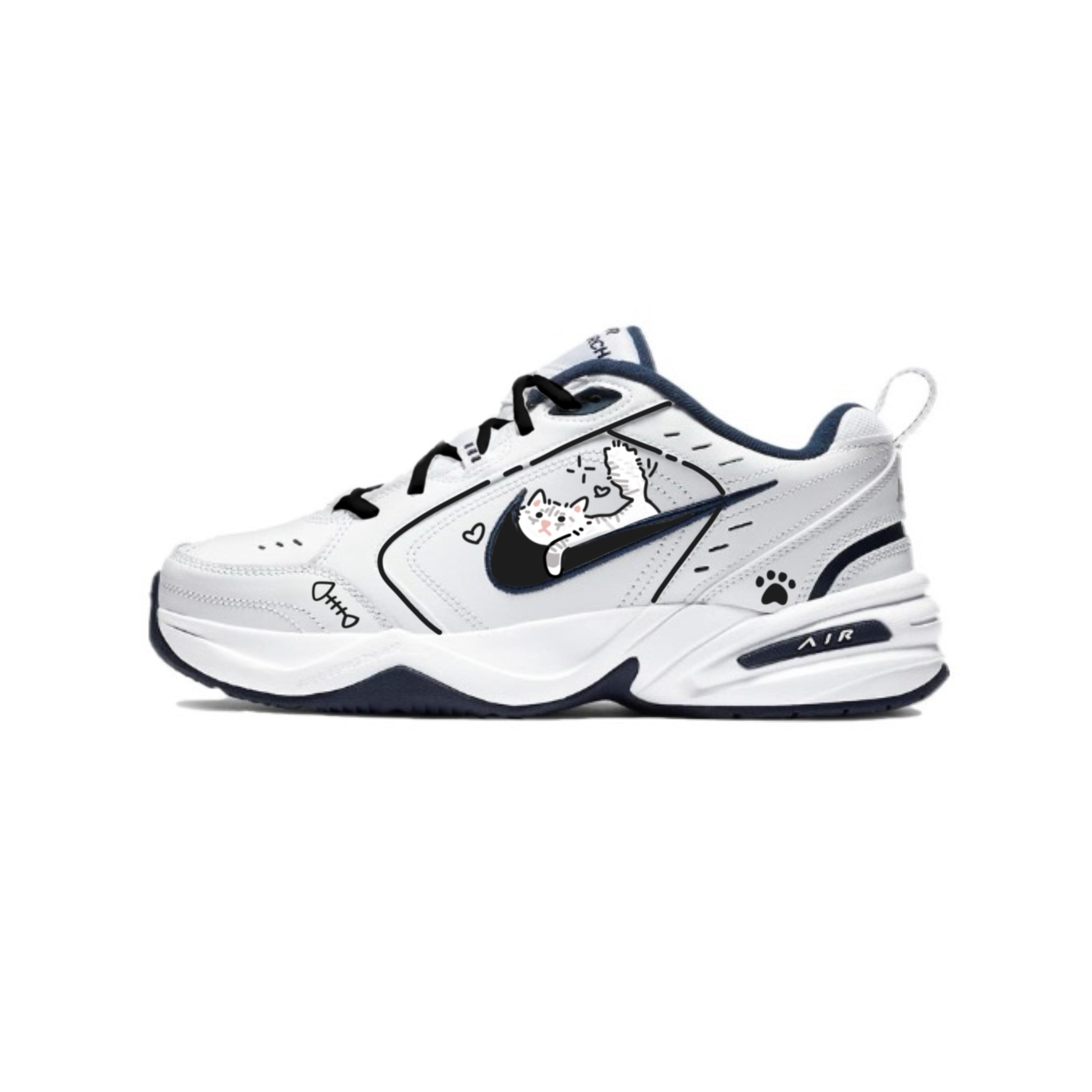 

Nike Air Monarch 4 Lying Flat Kitten Slip Resistant, Abrasion Resistant, Height Increasing Low top Chunky Sneakers 415445-102(Team502-) 44