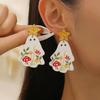  New Halloween Plate Earrings Creative Versatile Halloween Acrylic Fashion Personalized Ghost Earrings