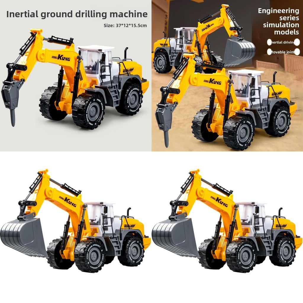 Childrens Toy Excavator With Inertia Drive Large Construction Vehicle For Kids And Parent Interaction