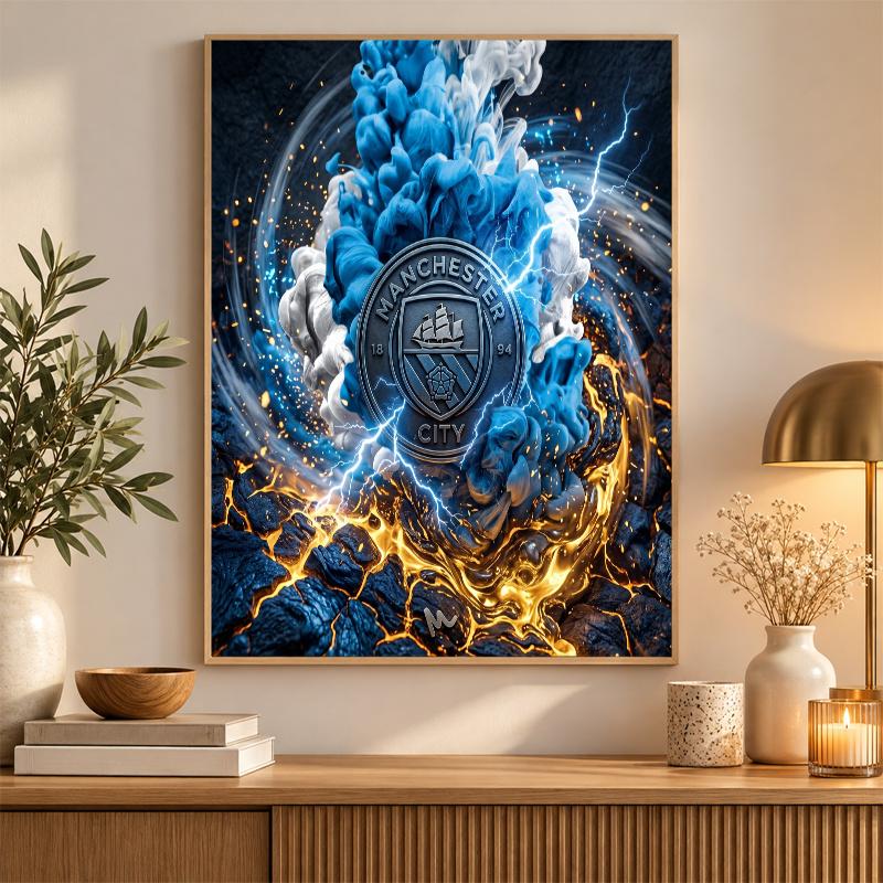 Manchester City Diamond Painting Kit 5D Full Drill DIY Diamond Mosaic Wall Art Home Decor