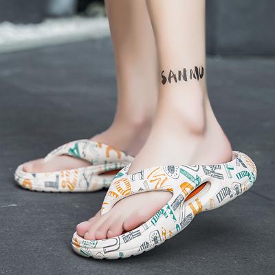 Sandalias de dedo gruesas de talla grande para verano, chanclas para pisar caca, chanclas de usar en el exterior para hombre, chanclas de pinza con personalidad moderna, sandalias de playa