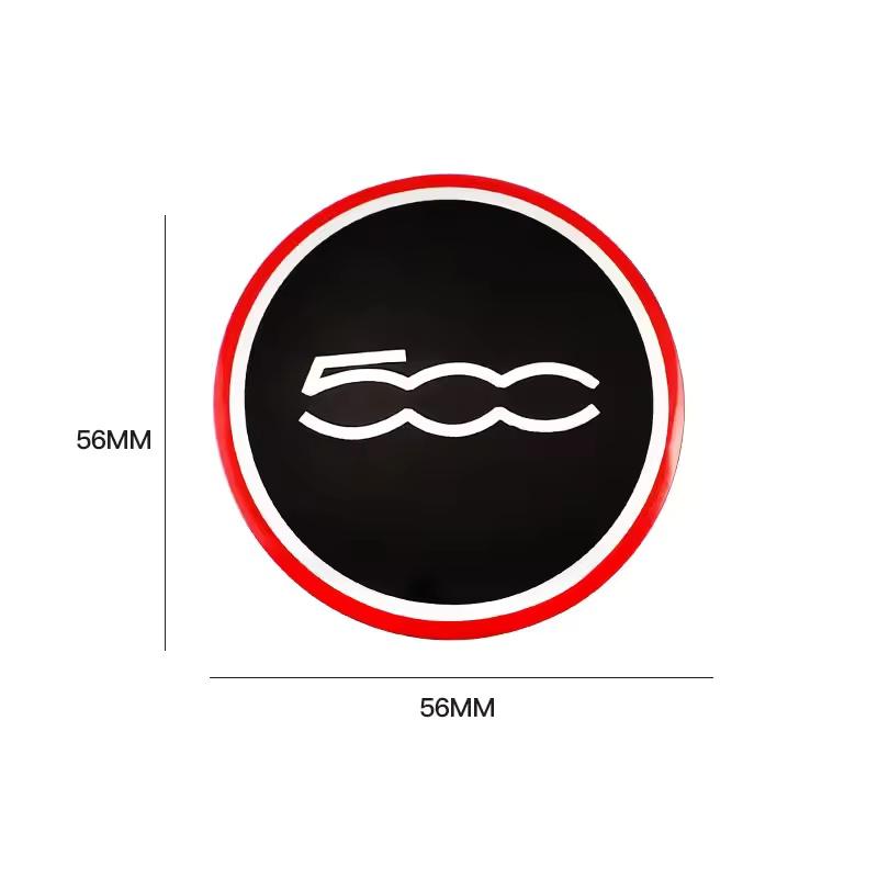 4 piezas de tapas centrales de buje de rueda de coche de 56 mm, pegatinas con emblema para 500