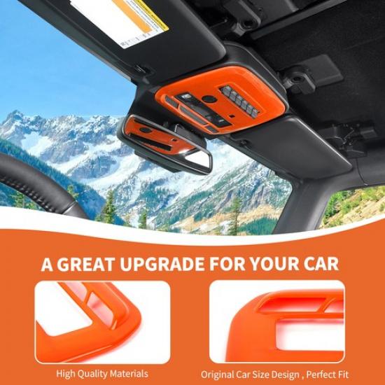 Interior Front Reading Light Panel Trim Cover Frame For Ford Bronco + Orange