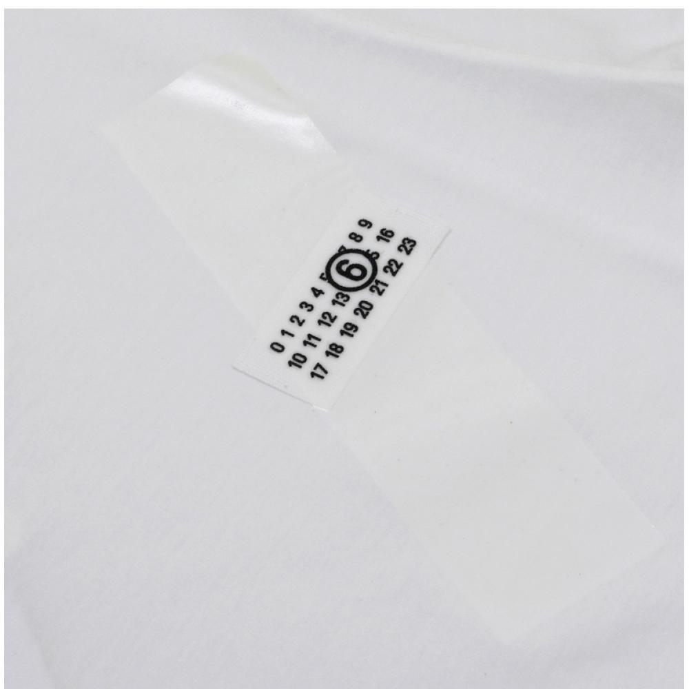 MaiSon Margiela S52gc0336 M20048 101 Mm6 Numbering Logo Patch Women S Short Sleeve Tee