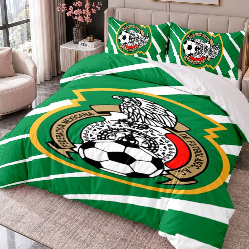 Mexico National Team 3Pcs Bedding Set Duvet Cover With Two Pillowcases For Bedroom Home Decoration