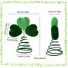 Soft Fabric Christmas Tree Top Ornament with Open Coil Base, Contrasting Green Leaves Styling, and Internal Iron Wire for Holiday Use