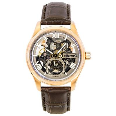 The Maverick Leather Strap Grey Skeleton Dial Automatic I17402 Men's Watch