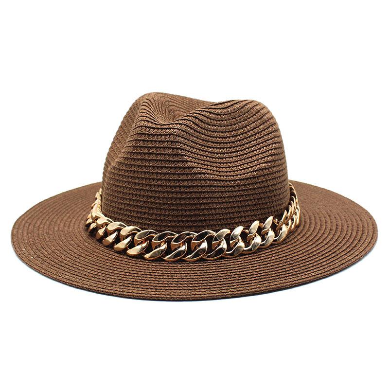 Internet Celebrity Chain Jazz Straw Hat Casual Versatile Sun Hat Travel Vacation Straw Hat Sun Hat Sun Hat