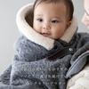 Draco Teplé dětské pončo Svrchní oděv Plášť Kabát do chladného počasí Vyrobeno v Japonsku Ochrana, S kapucí, (Námořnická kostka)