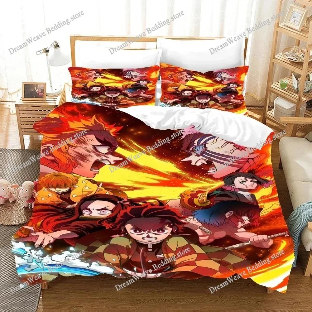 Ghost Killing Blade Bedding Set Single Twin Full Queen King Size Bed Set Aldult Kid Bedroom Duvetcover Sets bed sheet set