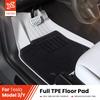 YZ TPE White Foot Pad For Tesla Model Y 3 Highland Juniper Fully Surrounded Floor Mats Trunk Mat Waterproof Non-Slip Carpet