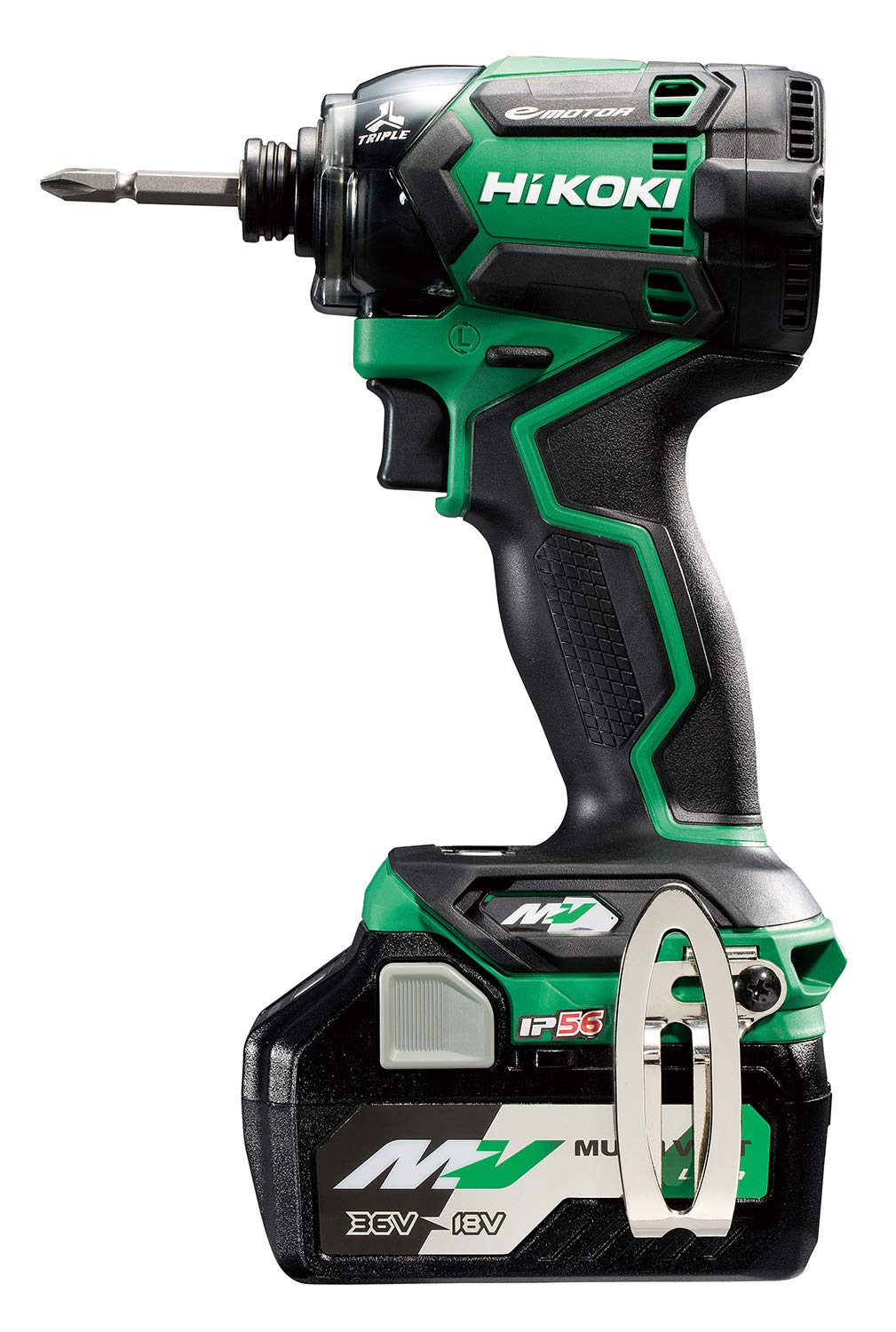 

HiKOKI 36V Impact Driver Aggressive Green з 2 акумуляторами та футляром [стара модель], зарядний пристрій, WH36DC(2XP) [Малий запас]