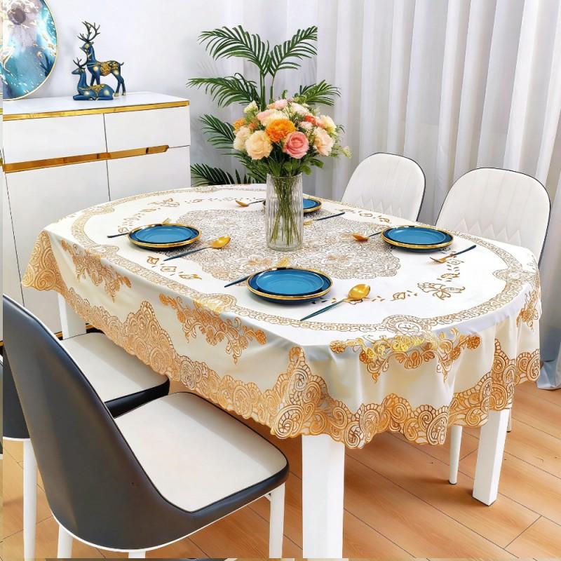 Waterproof Oil-Resistant Heat-Proof PVC Tablecloth Dining Table Living Room Modern Nordic Style Rectangular Washable Cover
