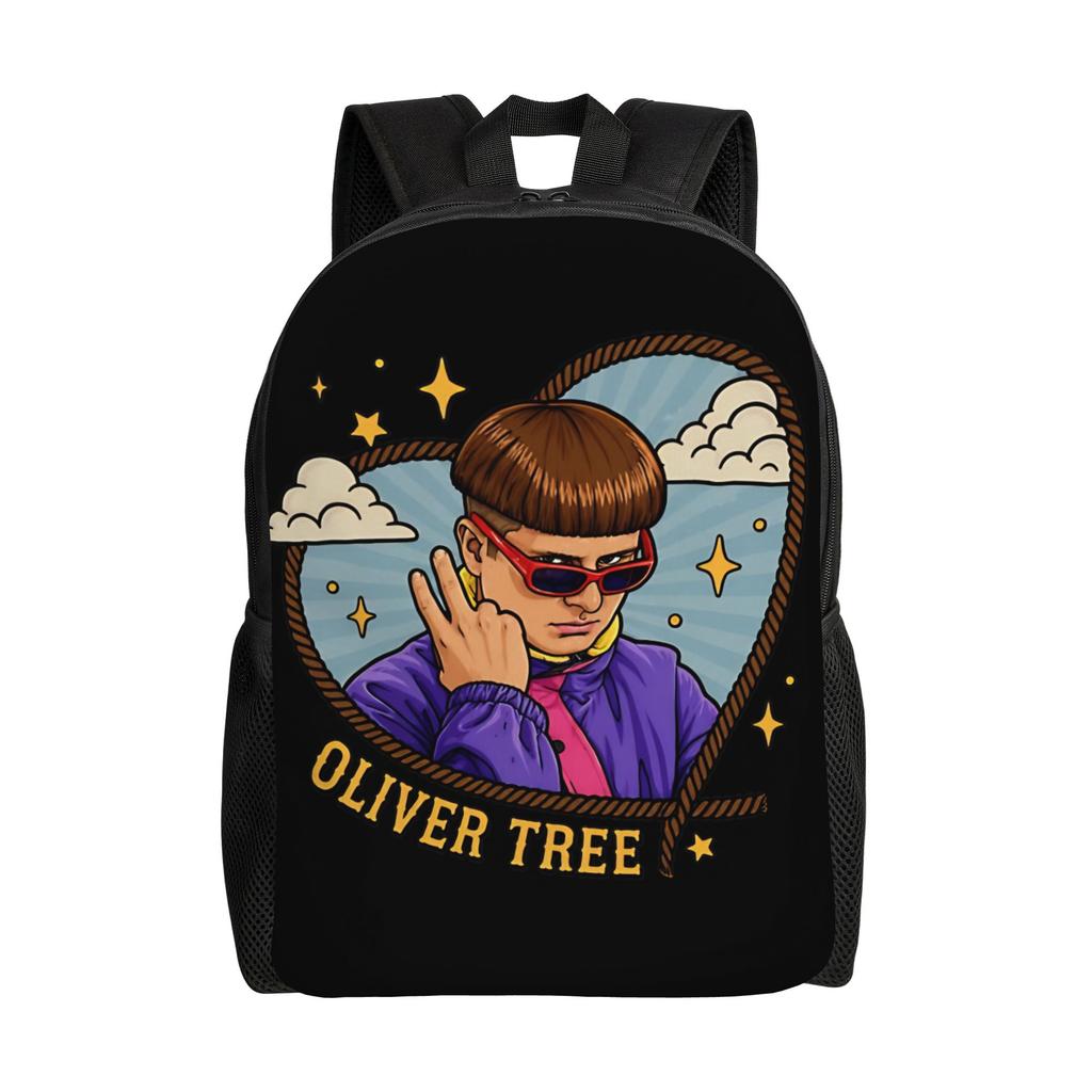 Pink Oliver Tree American Singer Backpack for Men Women Cool Student Work Daypack College Canvas Bags with Pocket