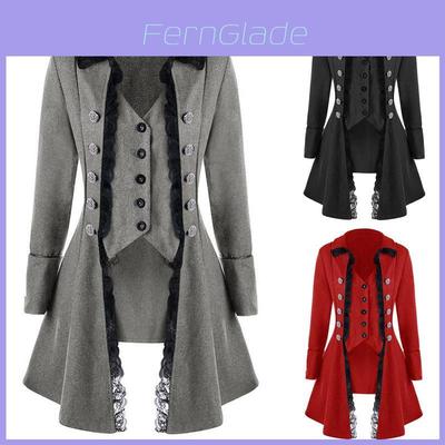 Vintage Gothic Men's Steampunk Corset Coat For Halloween Party