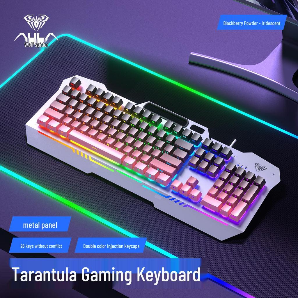 Wolf Spider F3010 Mechanical Gaming Keyboard & Mouse Set - Wired 3-Piece for Laptop/Office.