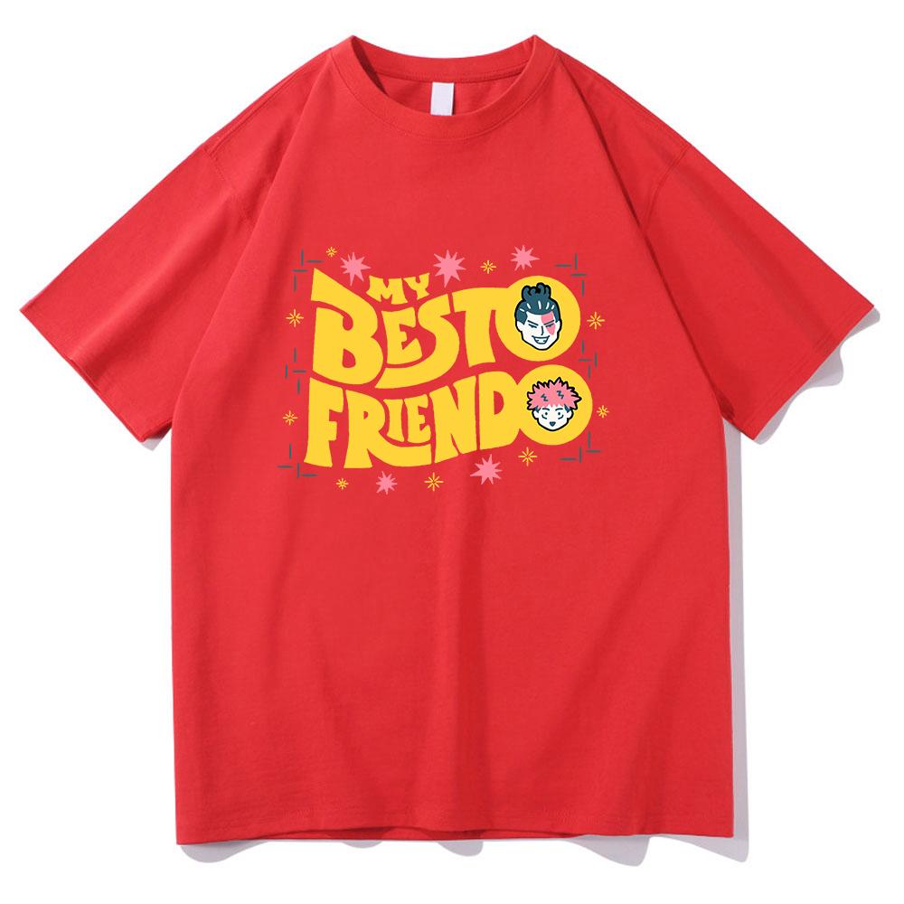 100% Cotton Tees My Besto Friendo T Shirt Unisex  Harajuku Anime Jujutsu Kaisen T-Shirt Unisex Unisexga Aesthetic Graphic Kawaii Shirts