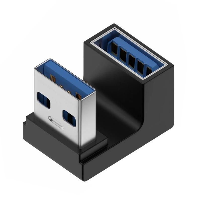 1/2/3pcs USB 3.0 Male Female 90 Degree Expansion Adapter USB Up Bend Adapter 10Gbps For Laptop Connector Conversion