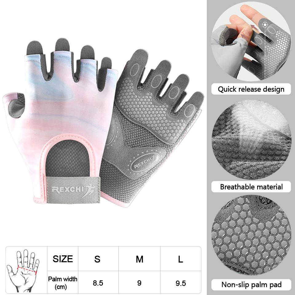 Half Finger Fitness Gloves Anti Slip Workout Gloves for Cycling Weightlifting Dumbbell Training Wrist Support S