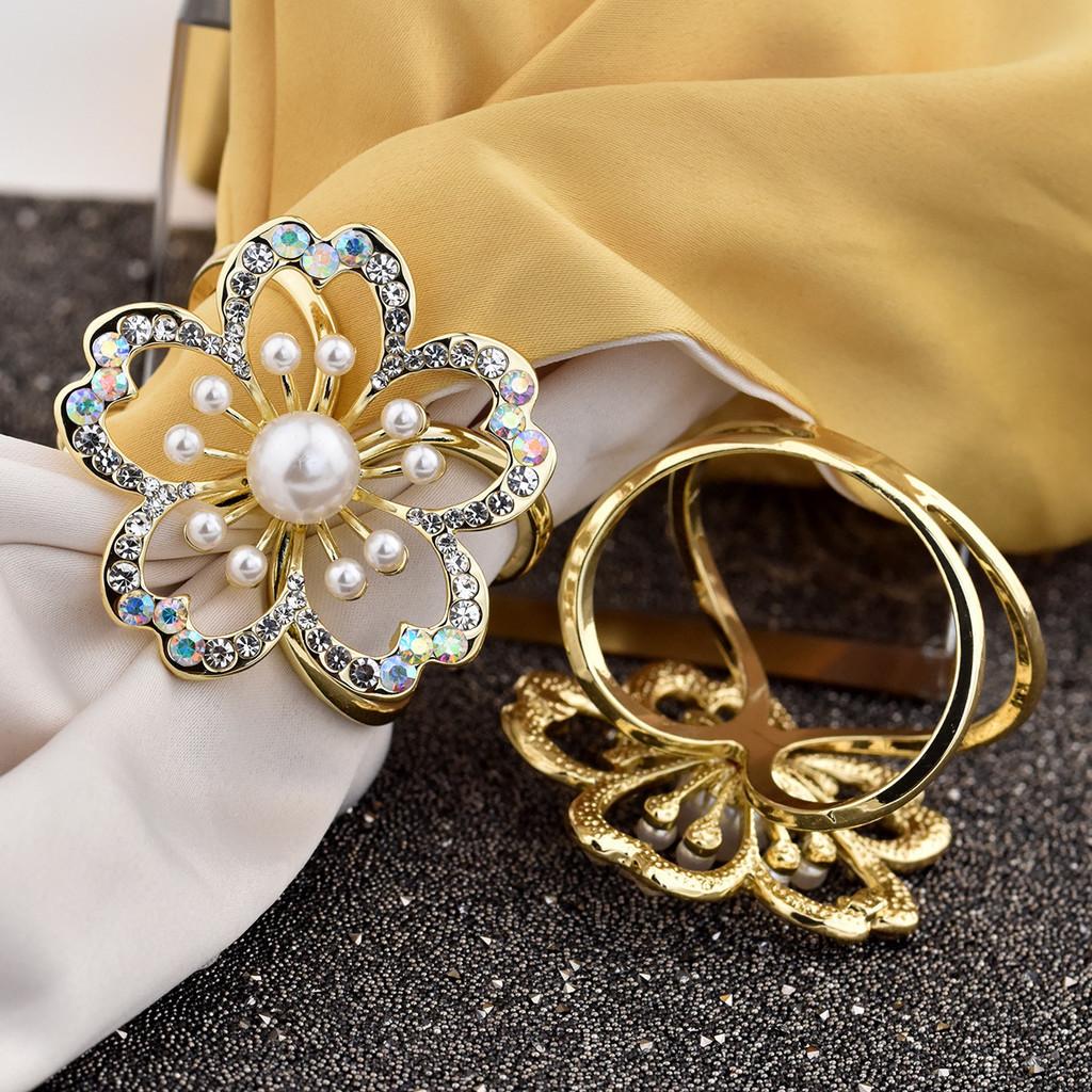 Alloy Scarf Clip With Floral Design Fall 2023 Oversized Belt Buckle**