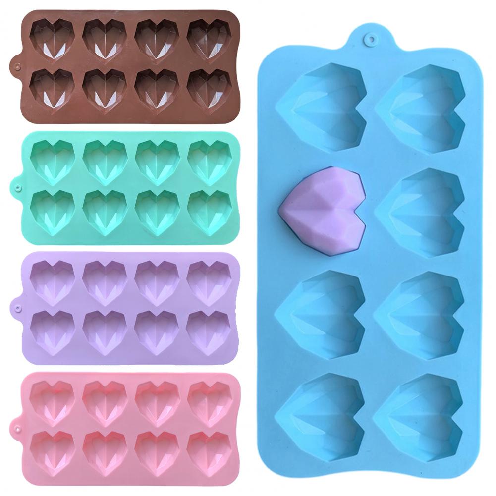 Food Grade Silicone Mold Chocolate Mold Silicone 8-cavity Heart Silicone Mold for Baking 3d Love Shaped Chocolate Candy Tray