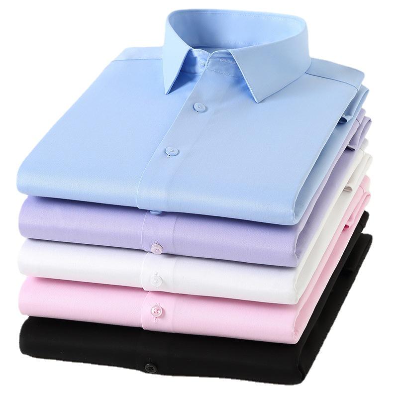 Unisex Long Sleeve Bamboo Fiber Non-Iron Shirt - High Drape and Elastic, Available In Stock.