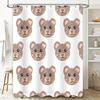 Cute Brown Bear Print Shower Curtain for Bathroom Decor Waterproof Fabric with Hooks Included (Size: 69x70 inches)