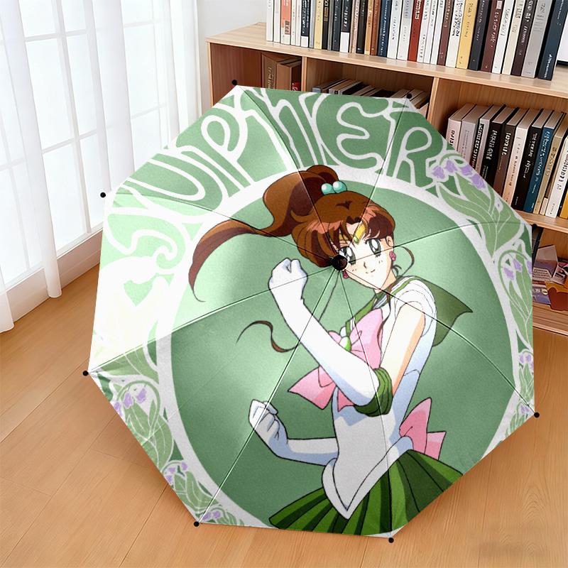 Japanese style Cute cartoon theme Sailor Moon Tsukino Usagi cartoon Umbrella Portable Home Essential Travel Outdoor Iron Multi functional Umbrella B11