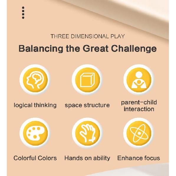 48PCS Tetra Tower Building Blocks Balance Stacking Games Toys for Kids Adults Friends Classroom Family Board Game and Fun Party