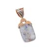 Natural Dendrite Opal 925 Solid Sterling Silver Gift TwoTone Pendant 1.50" A7g46