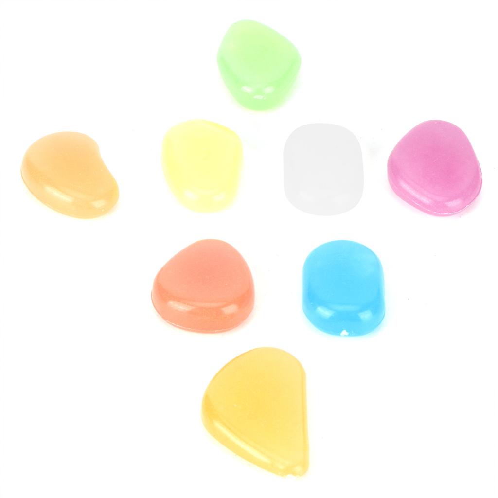 200Pcs Luminous Stone Colorful Fluorescent Stones Garden Aquarium Fish Tank Decoration