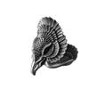 Adjustable Wide Open Ring With Dual Phoenix Motif Vintage Style Sterling Unisex Statement Jewelry