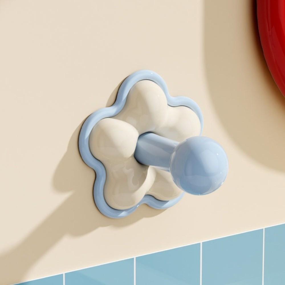 6PCS/SET Durable Flower Shape No-drill Hook Stable Support Strong Hold Wall Hook Plastic Adhesive Hook Entry Door