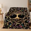 Tree of Life Nordic Mythology Yggdrasil Nature cartoon Flannel Blanket Soft Throw Blanket for Bedroom Living Room Bed Travel kid