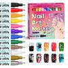 12 Colors Nail Art Pens Set, Doodle Board Nail Art Pen, Quick Dry & Waterproof Nail Polish Pens for Line Drawing, Nail Art Markers Set for Women Girls