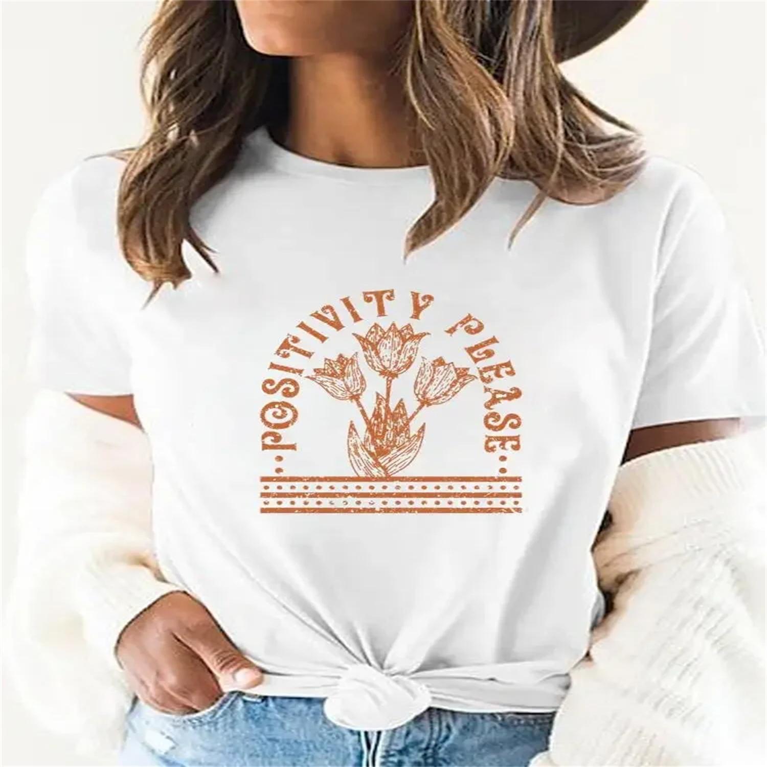 

Clothing Summer Flower Striped Letter 90s Trend Women Printed Short Sleeve Tee T Female Casual Fashion Clothes Graphic T-shirts XXXXXL білий
