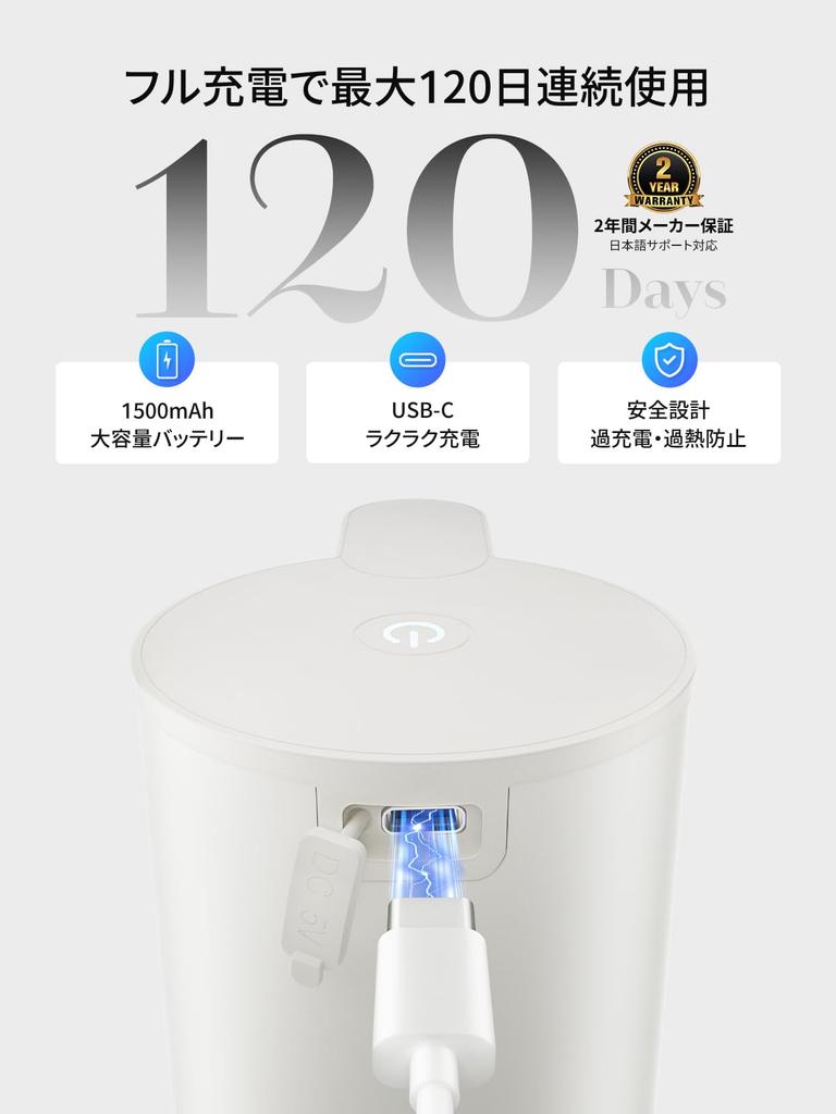 SUNLY Automatic Soap Dispenser, Compatible with Foam and Liquid Soaps, 2-Stage Dispensing, Sensor Distance Adjustment, Guide Light, IPX5 Waterproof, 3