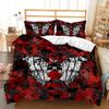 Skull Duvet Cover Set Butterfly Pattern Dark Purple Background King Queen Size for Kids Boys Girls Bedding Set with Pillowcases