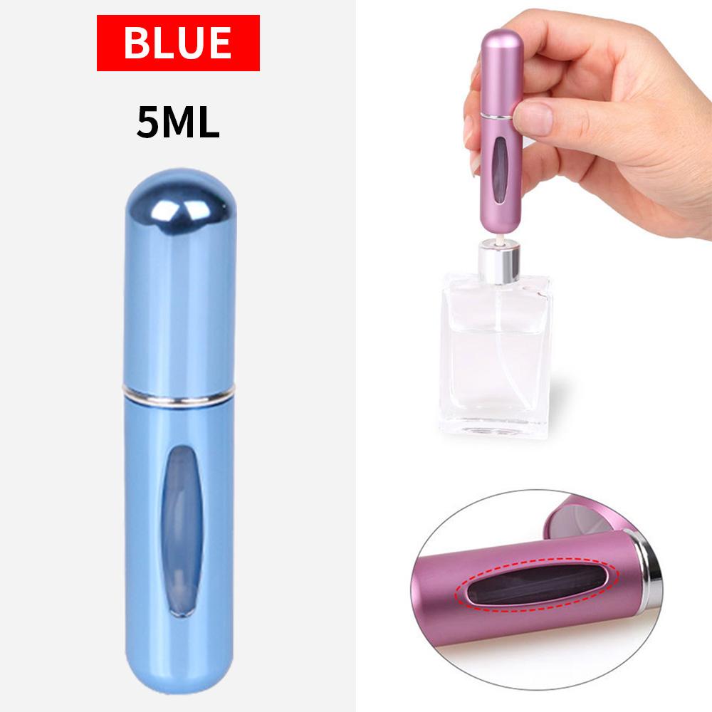 5ml Mini Aluminum Spray Refillable Bottle Portable Perfume Atomizer Liquid Container, Suitable for Cosmetics Travel