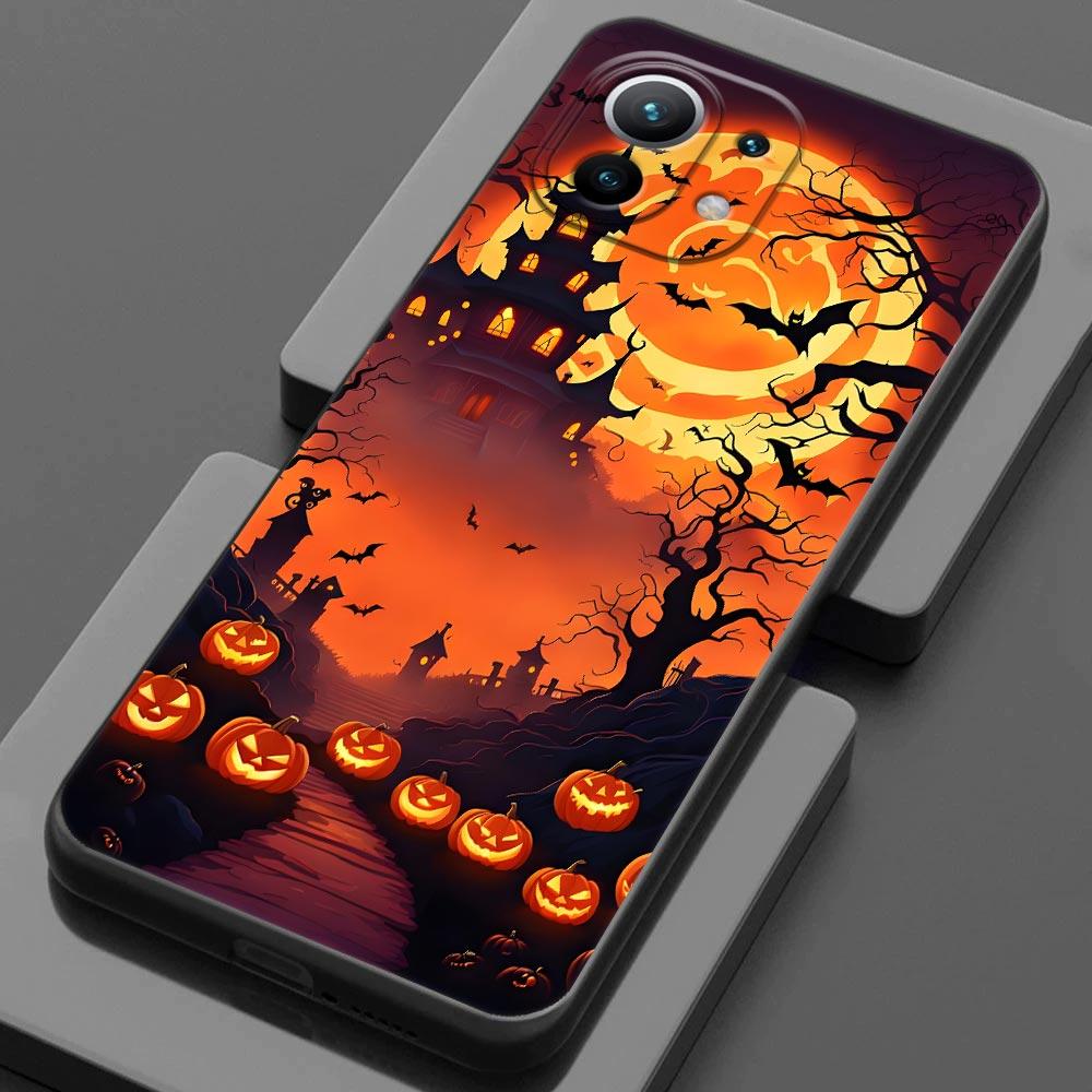 Happy Halloween Cat Pumpkin For Xiaomi 15 Ultra 11T 12T 13T 14T Pro Phone Case Mi POCO X7 M7 F7 Pro F5 F6 M6 X3 X5 X6 Back Cover