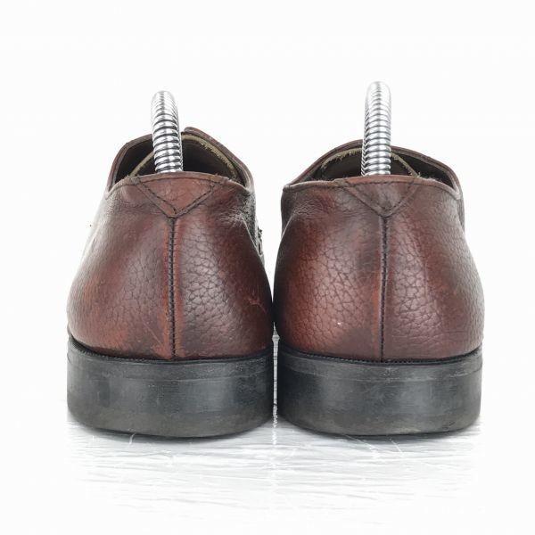 USA 80s Vintage Goodyear Leather Embossed U Tip Service Shoes 9D 26.5 Brown Dress Shoes Business(USED)