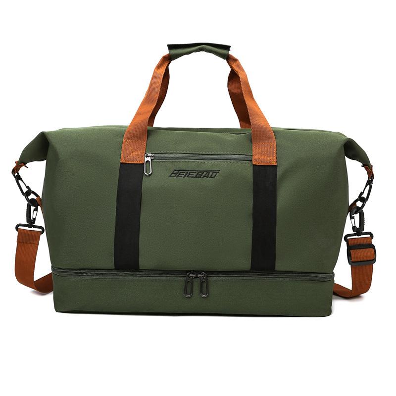

Cross-border Travel Bag Dry and Wet Separation Fitness Bag Short-distance Sports Portable Boarding Bag Outdoor Luggage Storage Bag зелений