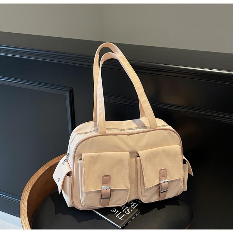 New handbag large capacity nylon cloth bag women's tote bag solid color multi-bag underarm shoulder bag